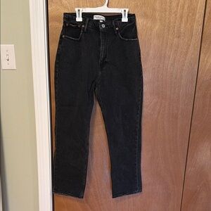 Abercrombie & fitch black ankle straight ultra high rise curve love jean 4R
